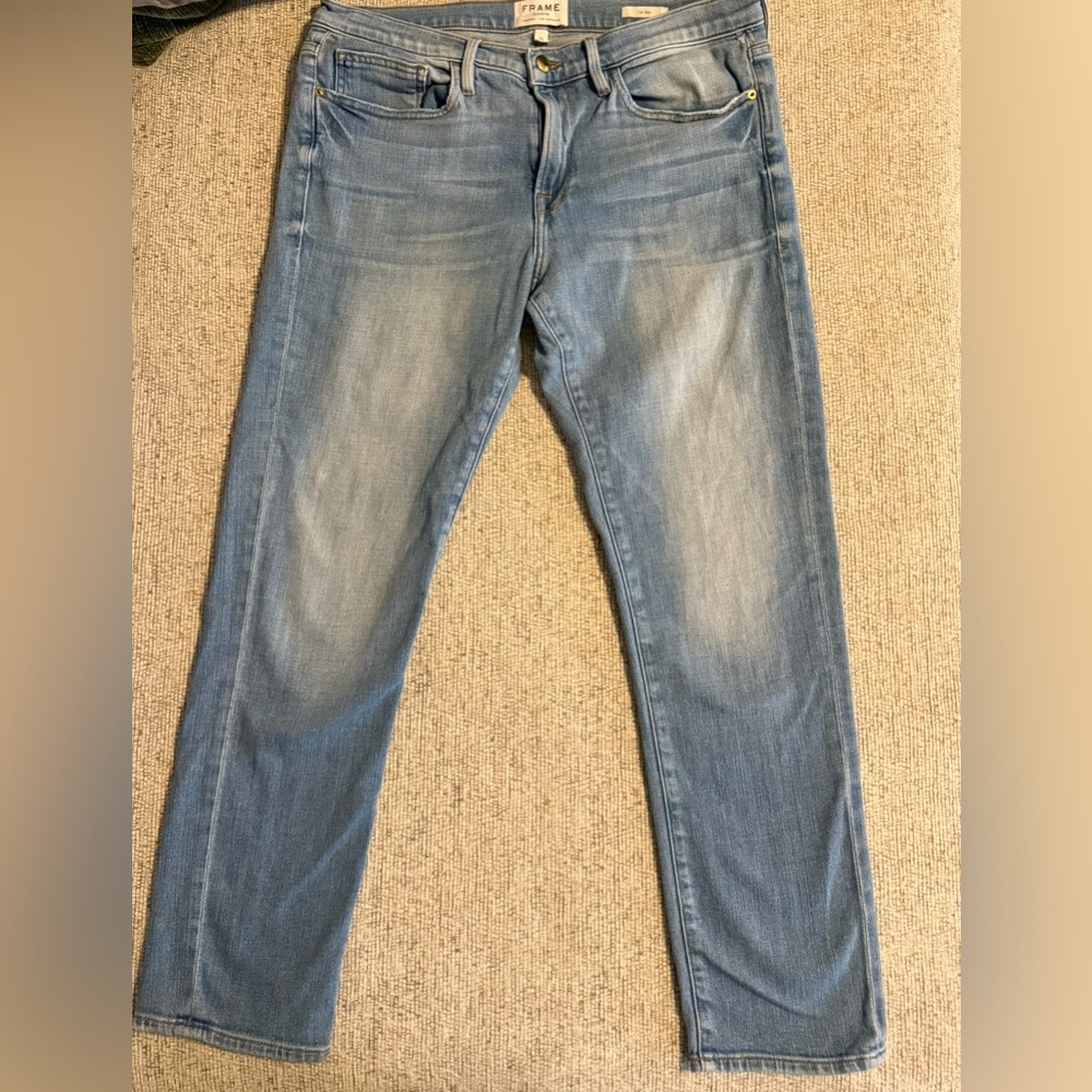 Frame Denim Sky Blue Le Boy Jeans